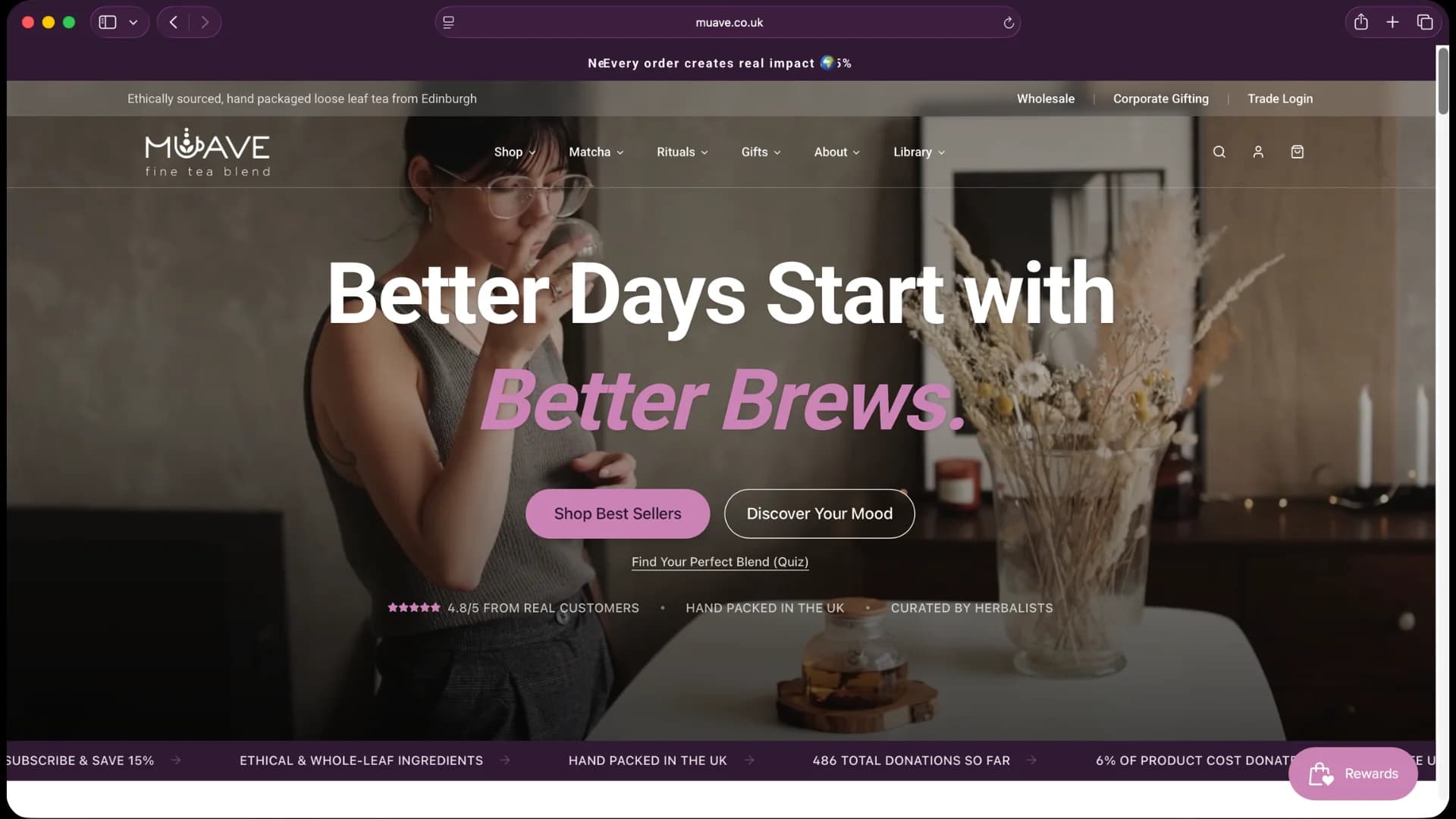 Muave Tea - Website Build